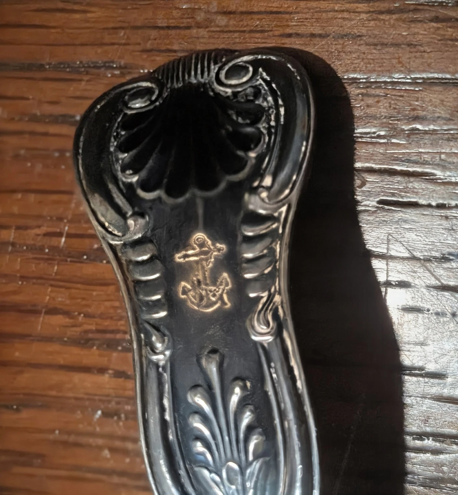 Vintage Silverplate Reed Barton United States Navy King Richard Ladel USN Rustic