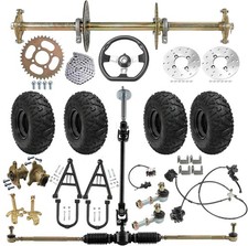 32" Rear Live Axle Kit 6" Wheels Steering Swingarm Assembly For Go Kart Buggy