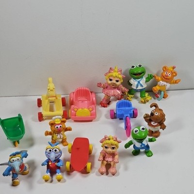 Vintage 1980s Muppet Babies PVC Figure Lot Kermit Miss Piggy Gonzo Fozzie