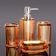 Bathroom Set,4 Pcs Premium Acrylic Bathroom Accessory Set Complete w/Lotion S...