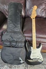 Squier II Stratocaster By Fender Black Maple Neck Made In KOREA W/Case BEAUTIFUL