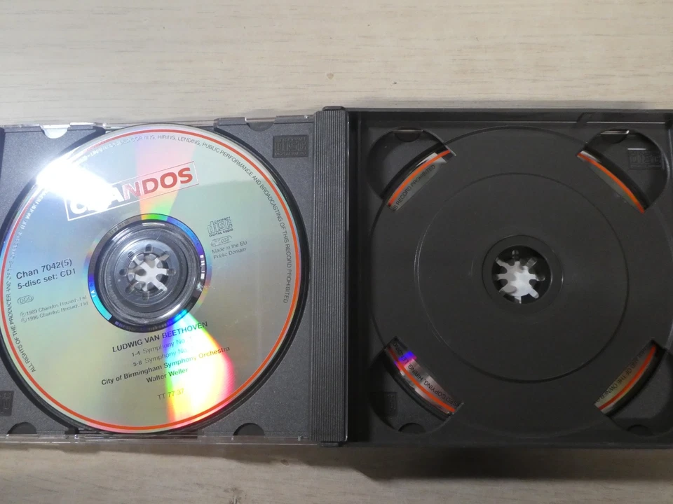 Beethoven Symphonies Numbers 1-10 CD 1996 5 Disc Set Chandos Cracks in the Case Foto 3 de 4