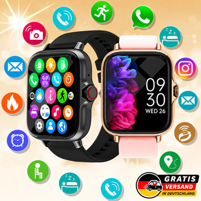 Bluetooth Smartwatch Herren Damen Fitness Tracker Herzfrequenz Pulsuhr Blutdruck