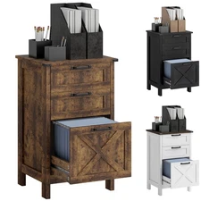 HOMCOM 3 Drawer File Cabinet, Filing Cabinet for A4 or Letter Size