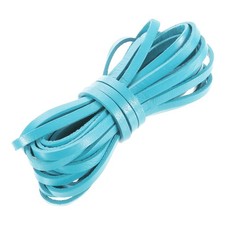 Flat Leather Cord 5.5 Yard 5mm Leather String Strips for DIY Crafts Blue