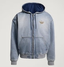 Adidas Denim Padded Jean Jacket  size L  KE0131 Men's Large New Authentic