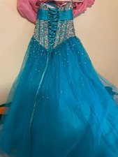 prom dress size 2, teal blue, only worn once, 
