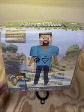 Minecraft Steve Boys Costume with Mask Size M 7-8 Blue Brown Purple