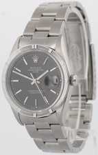 Rolex Oyster Perpetual Date 34mm BLACK Stainless Steel Oyster NO-HOLES 15210 3