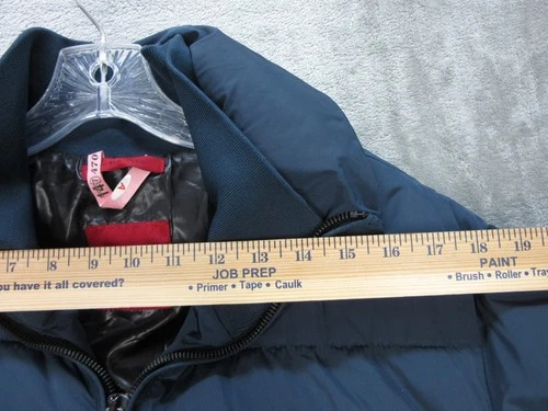 Zara Man Mens Size XL Jacket Full Zip Blue Lined w/ Packable Hood Polyester image 9