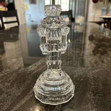 Princess House Lead Crystal Nutcracker Candle Stick Holder Holiday Decoration