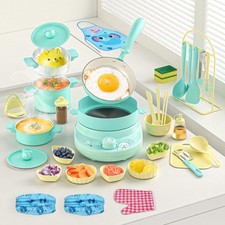 Kids Cooking Sets Real- Safe Mini Kitchen Set with Kids Knife Set for Real Fo...