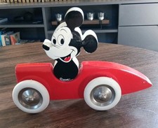 collectable Mickey Mouse Wood Race Car Very Rare Collectable Disneyana