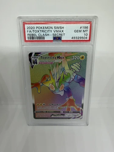 Pokémon Toxtricity VMAX 196/192 Rebel Clash Secret Holo PSA 10 Only 499 exist!