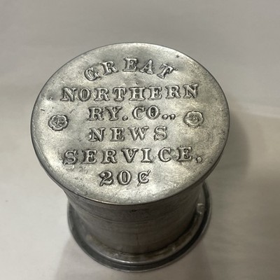 Vintage Great Northern Railroad News Service 20 Cents Collapsible Cup