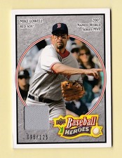 2008 Upper Deck Baseball Heroes Mike Lowell #19 Material SN 095/125 Red Sox