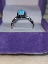 Larimar Stone Ring Adjustable