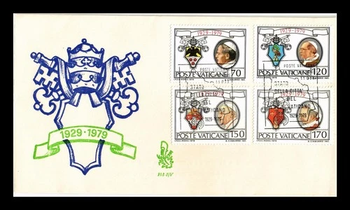 Dr Jim Stamps Vatican 50th anniversary of Lateran Pact 4v Set Venetia FDC