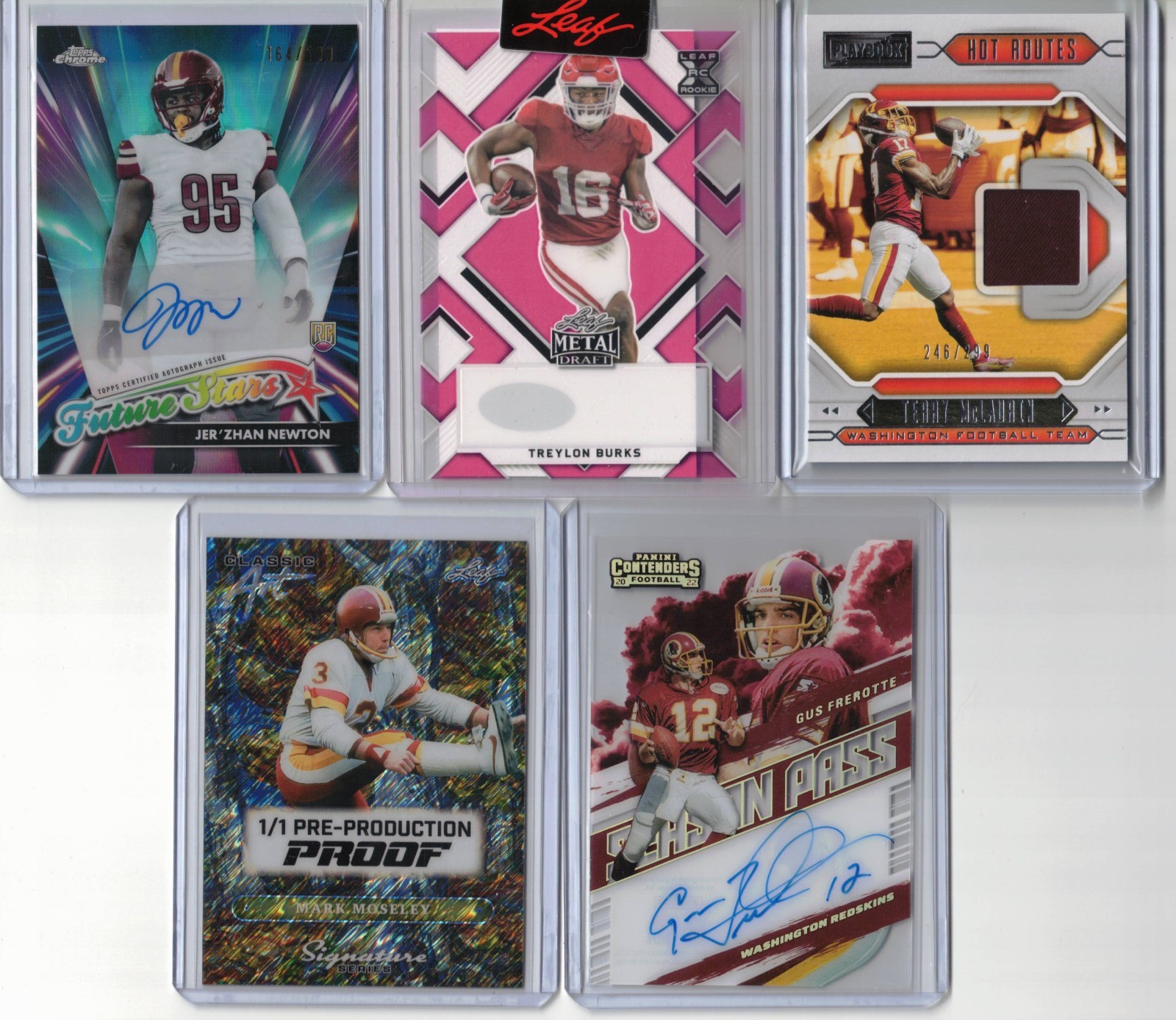Washington Commanders 10 card lot 1/1 auto jersey RC Jayden Daniels Sean Taylor