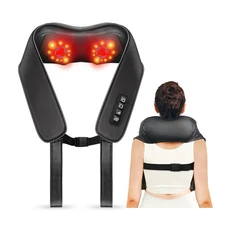 TISSCARE Shiatsu Neck Massager with Heat for Pain Relief, Deep Tissue 3D Knea...