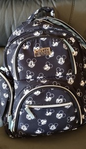 Black and White Blue Disney Mickey Mouse 14 pockets Diaper Bag Backpack
