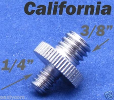 1/4" Male to 3/8" Male Threaded Convert Screw Adapter Flash Tripod Ballhead Head