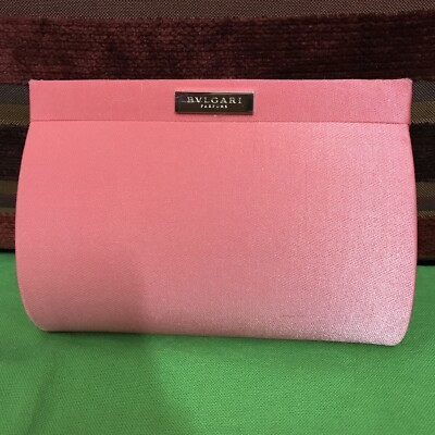 Bvlgari Perfume Cocktail Bag, Clutch Pouch Peach Satin w/Dust bag