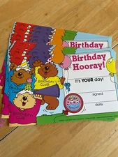 Vintage 80s Trend “Birthday Hooray” Set Of 10 Certificates