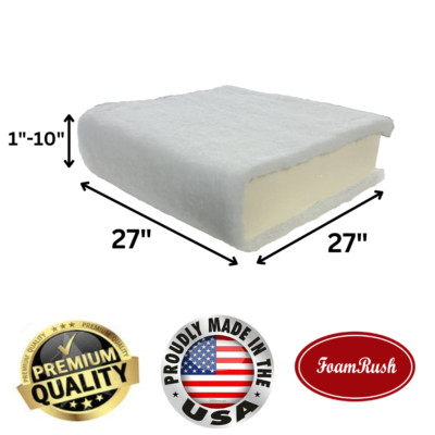 FoamRush 27'' x 27'' High Density Foam with Dacron/Batting BookWrap (Cushion Seat)
