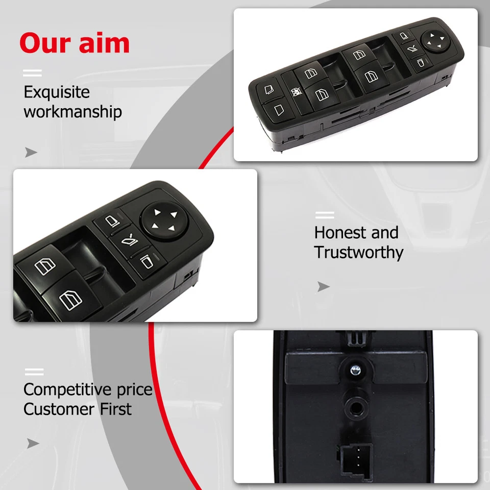 Interruptor de control de ventana de 3 pines para Mercedes-Benz GL320 R320 2007-2009 delantero izquierdo Foto 4 de 4