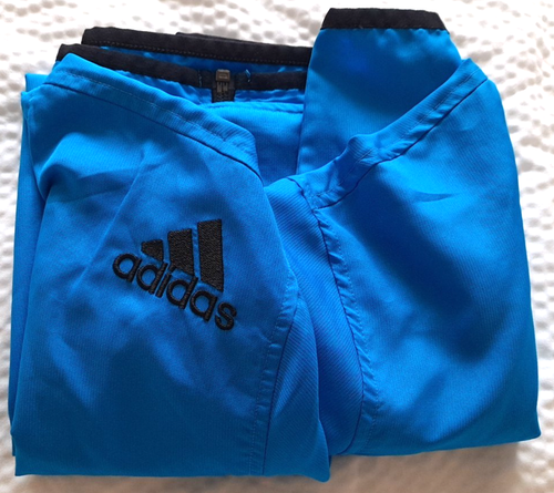 2014 Adidas ULTRA LIGHT D88063 WINDBREAKER RAIN Jacket FULL ZIP HOOD BLUE VTG - Picture 14 of 14