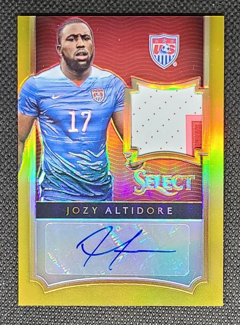 2015-16 Panini Select Jozy Altidore Patch Auto Gold Prizm USA Soccer 4/10 SSP