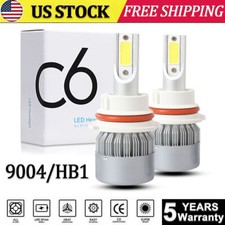 Pair 9004hb1 Led Headlight High Low Beam Conversion Kit 6500k Super White Bulbs