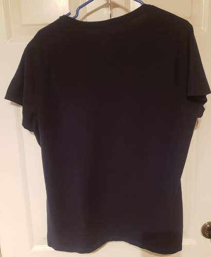 Boston Wicked starkes schwarzes grafisches Damen-T-Shirt mit V-Ausschnitt SS Größe XL amerikanische Flaggen - Bild 3 von 4