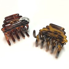 Hair Claw Jaw Clip Art Deco Women French Brown Tortoise Spotted Made in France