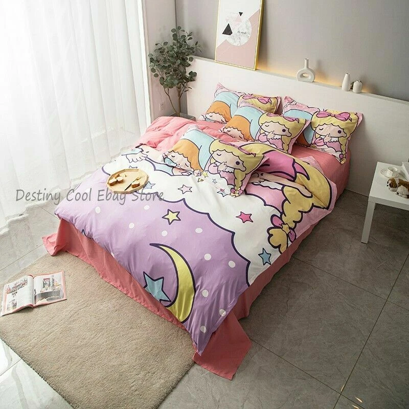 Funda de almohada funda de edredón de algodón Little Twin Stars Gemini regalo 3 piezas/4 piezas Foto 4 de 4