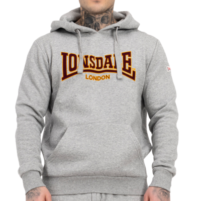 Lonsdale London Men's Hooded Classic Sweatshirt In Marl Grey