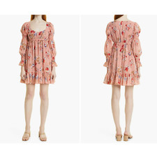 Cinq à Sept Simone Mini Abito Rosa Floreale Babydoll 2 Civetta Cottagecore