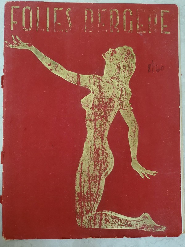 Folies Bergere Paris Theater Program velvet cover