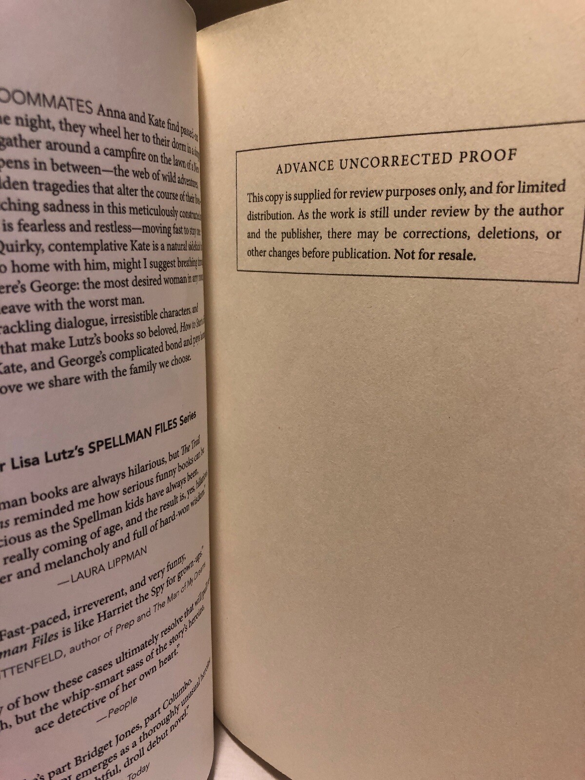 How To Start A Fire Lisa Lutz Advanced Readers Edition Copy Uncorrected Proof