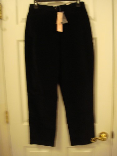 Women's Dress Barn Black Stretch Corduroy Dress Pants Size 10 Petite NEW - 第 1/8 張圖片