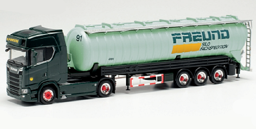 Herpa Camion Scania CS 20 HD Serbatoio Aerop. Bitume Grigio Argento 1:87 Modellino 956093
