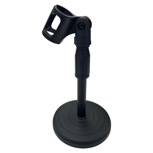 Micrófono de escritorio ajustable universal con soporte de mesa base redonda clip de micrófono - Imagen 11 de 20