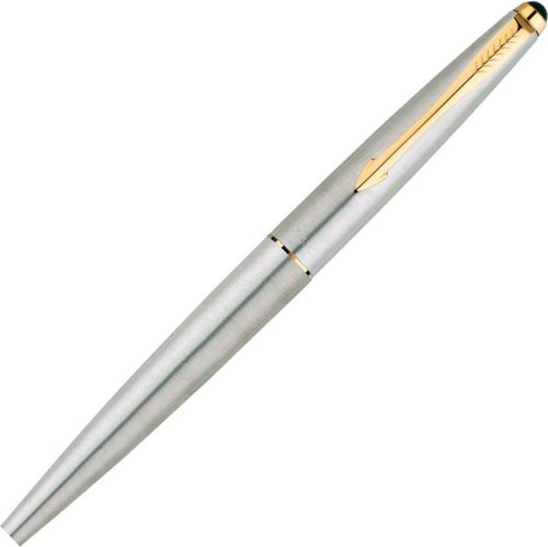 Parker Galaxy Steel Gold Trim GT Roller Ball Pen Rollerball Vector Frontier New - Picture 2 of 7