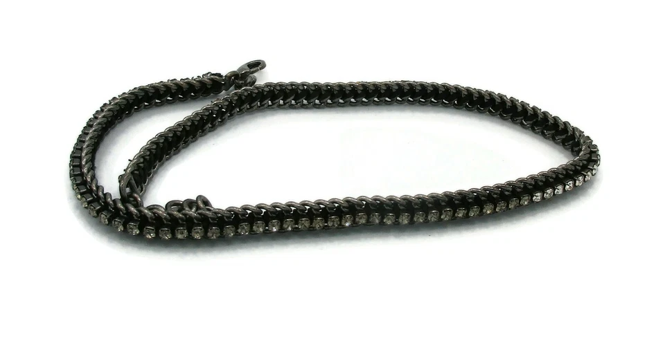 Pulsera de diamantes de imitación envolventes de cadena negra Stella & Dot 14 pulgadas de largo Foto 2 de 2