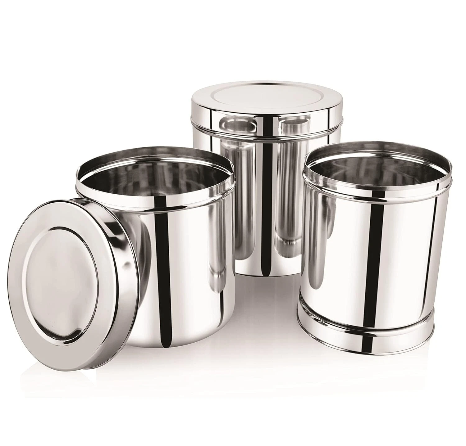 17 ltr Stainless Steel Big Size Canisters Dabba/Storage Containers Set of 3 Pcs.
Opens in a new wind