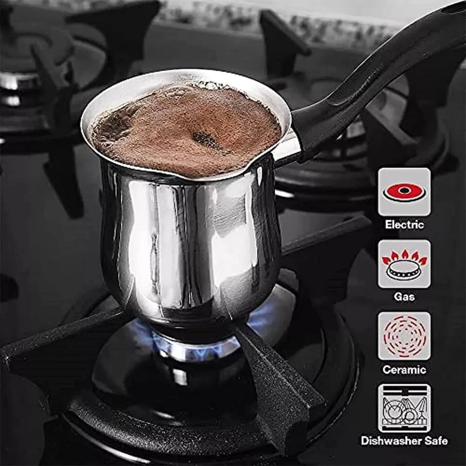 Stainless Steel Turkish Coffee Warmer Pot Melting Pot 250 350 450 650 1000ml New - Image 4 of 4