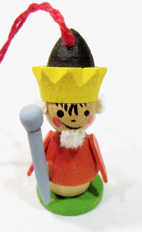 Steinbach Germany King Nutcracker Style Miniature Wooden Wood Vintage Ornament