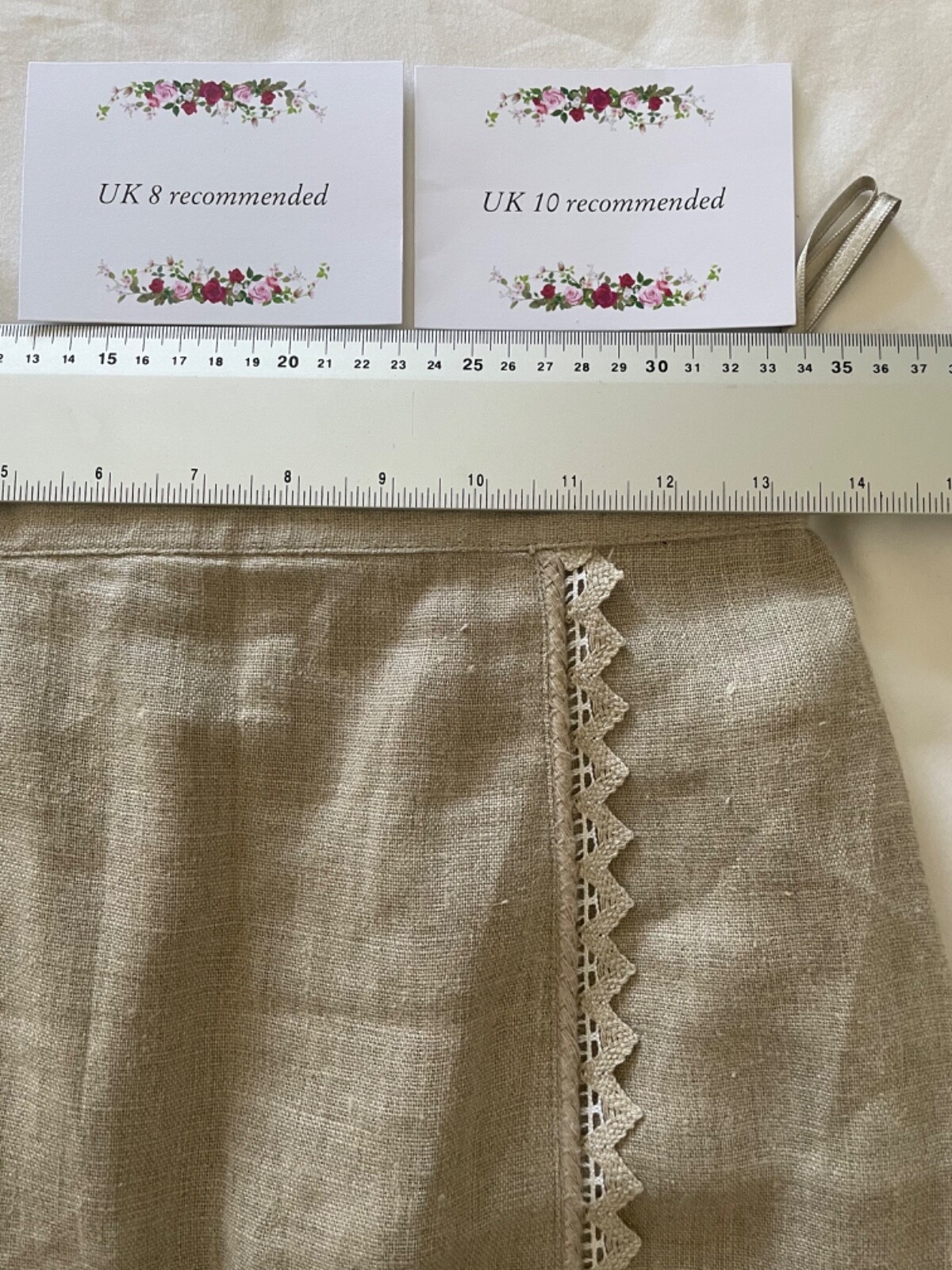 Vintage Skirt Size 8 10 Long Beige Straight Austrian Crochet Smart Alpine Folk image 5