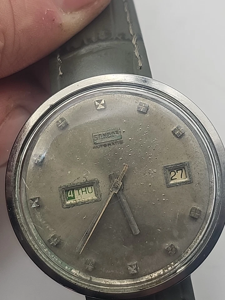 Reloj Sandoz 17 Joyas Hombre Vintage Automático 1797Y -45-2 Reparado Foto 2 de 3